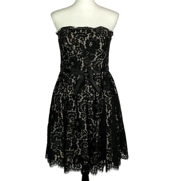 Robert Rodriquez Neiman Marcus for Target Black Tan Lace Strapless Dress, size 6 - Picture 1 of 9